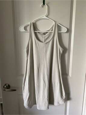 Beige Women's Scoop Neck Tank Dress Swim Coverup